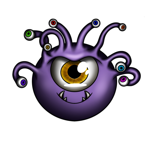 Beholder, named Frank, as an acrylic charm