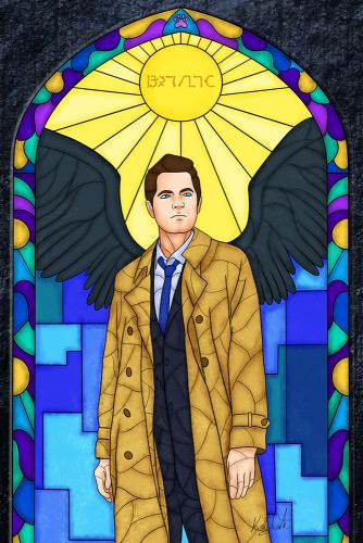 Stained glass - Castiel