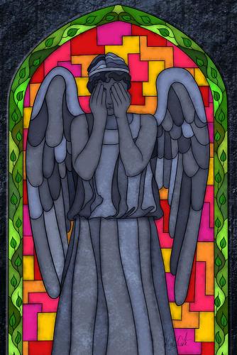 Stained glass - Weeping Angel